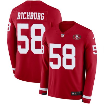 Nike San Francisco 49ers #58 Weston Richburg Red Team Color Men's Stitched NFL Limited Therma Long Sleeve Jersey Men's